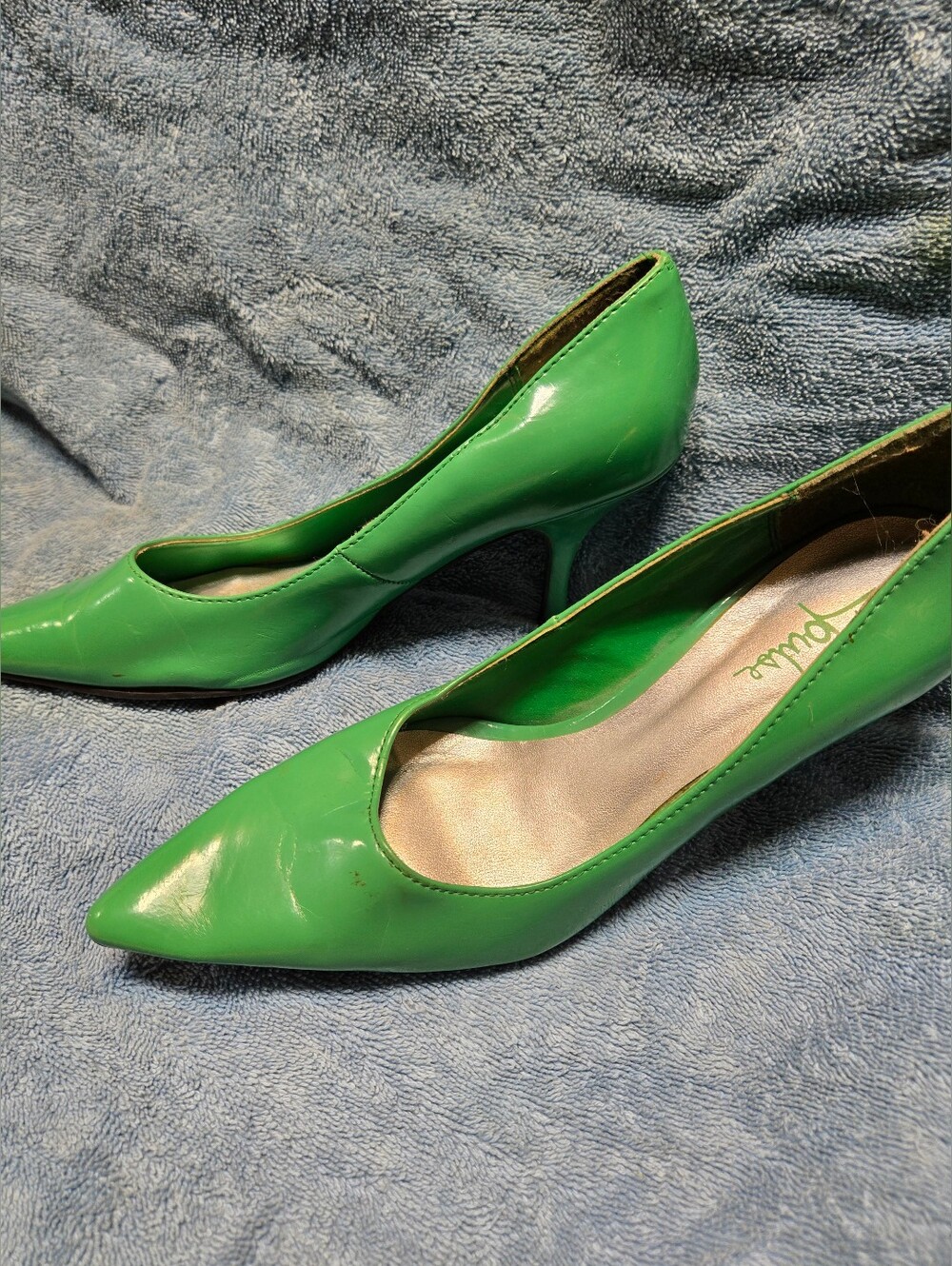 Ladies Dark Green Pointed High Heels